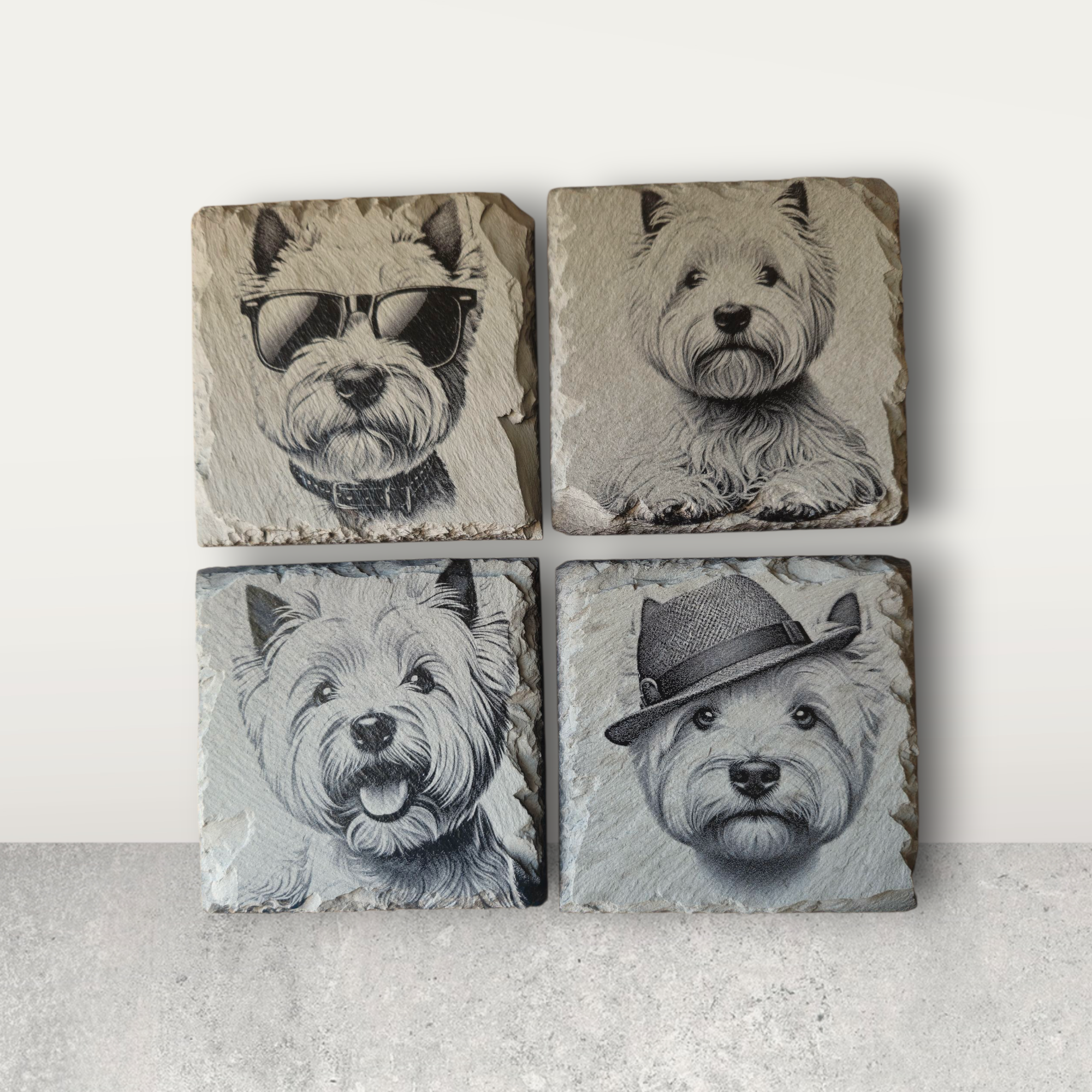 West Highland Terrier Collection of Slate Coasters - Set of 4