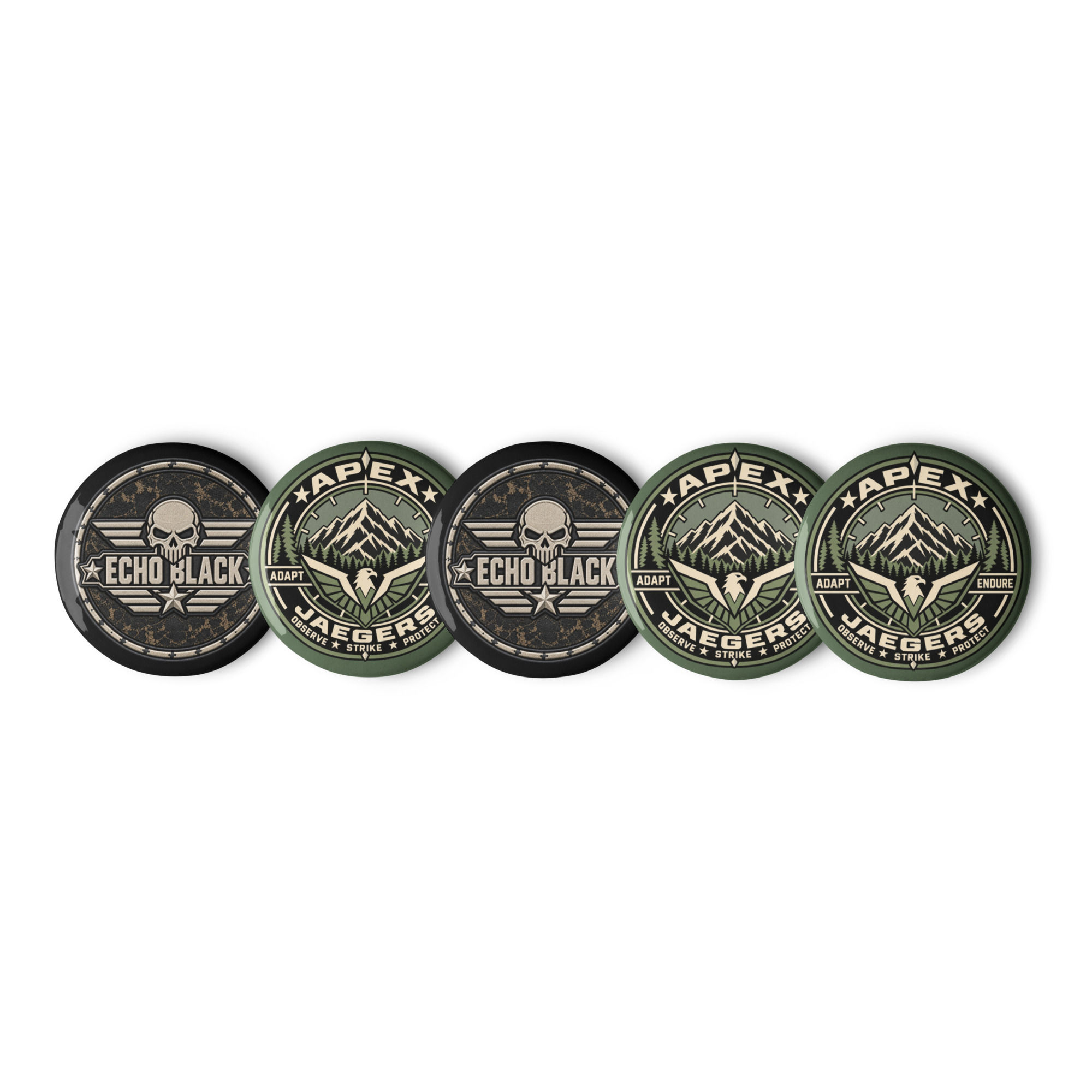 Apex Jaegers & Echo Black Set Of Pins