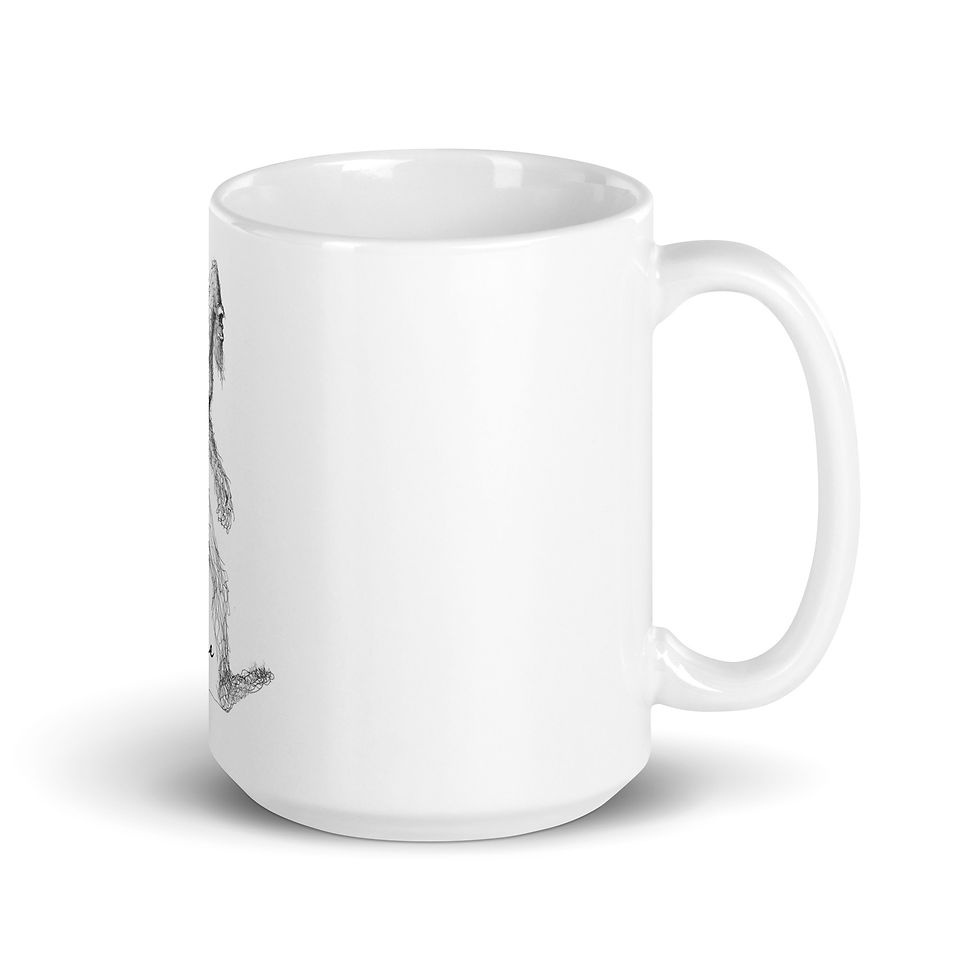 Thumbnail: Yowie Hand drawn - White glossy mug