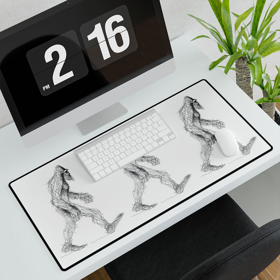 Thumbnail: Yowie Hand Drawn Desk Mat - Stylish Desk Protector for Cryptid Lovers