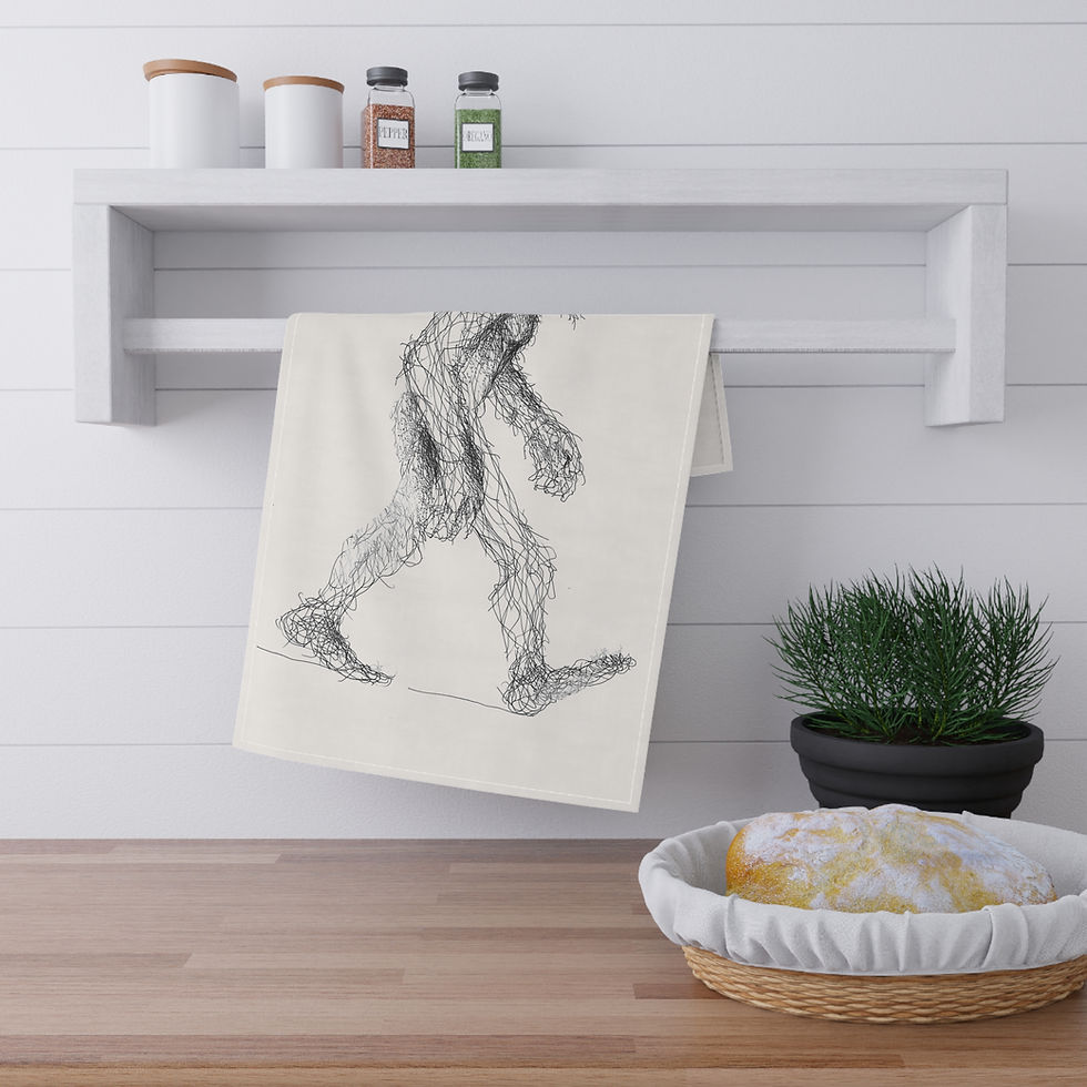 Thumbnail: Yowie Hand Drawn Cotton Tea Towel