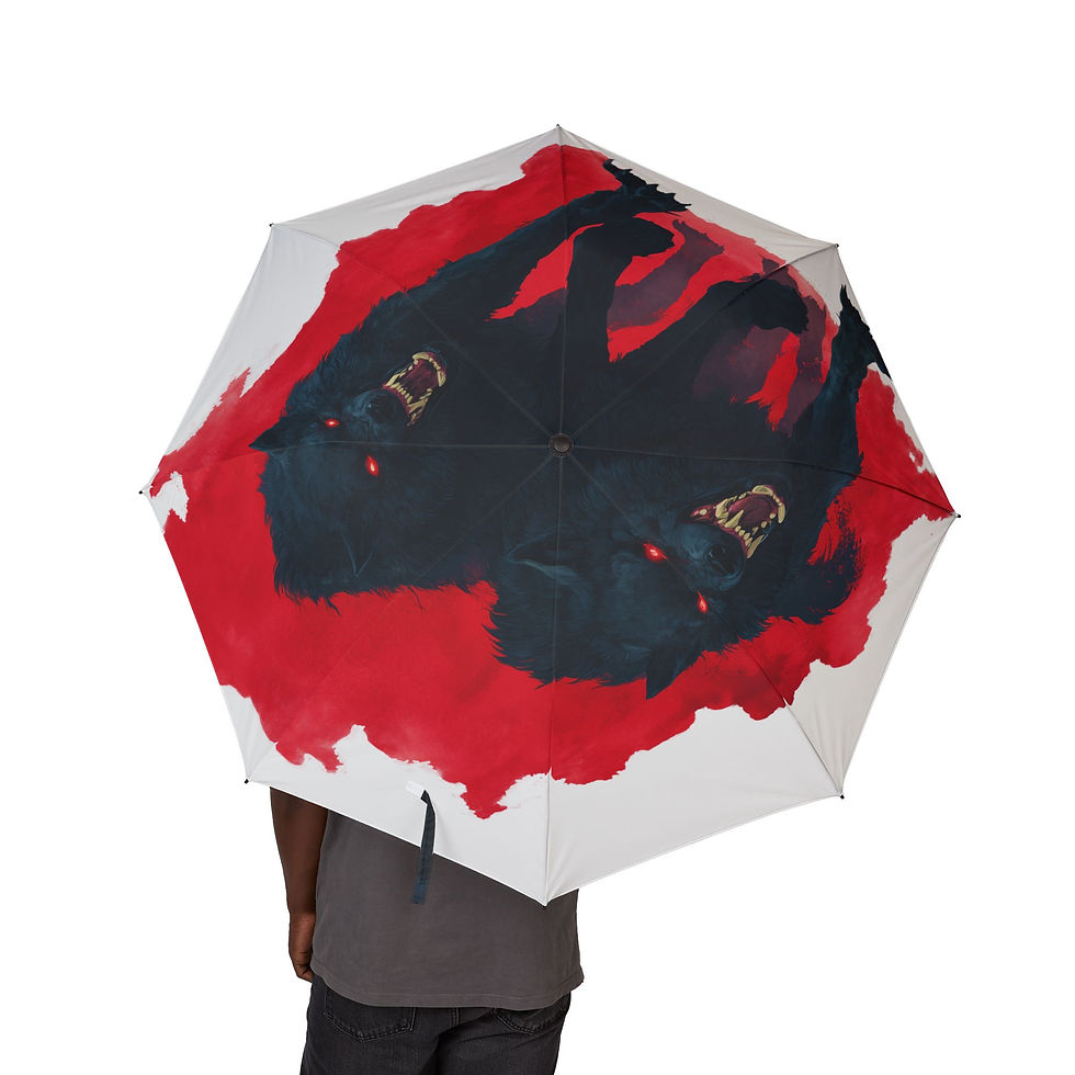 Thumbnail: Dogmen Red - Semi-Automatic Foldable Umbrella