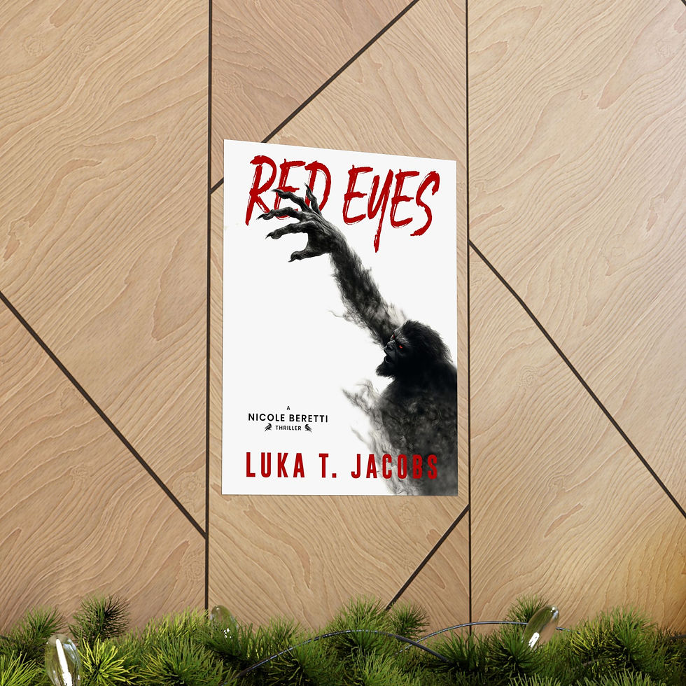 Thumbnail: Red Eyes Book Cover Matte Vertical Poster - 12x16 inches