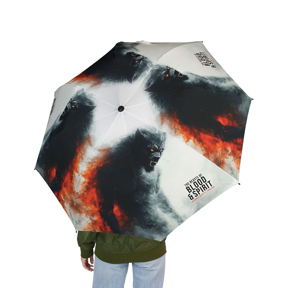 Thumbnail: Beasts of Blood & Spirit - Semi-Automatic Foldable Umbrella for Stormy Weather