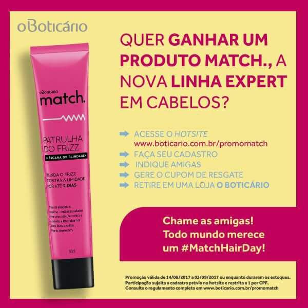 Saiba como ganhar um produto da linha Match, a nova linha expert em cabelos?