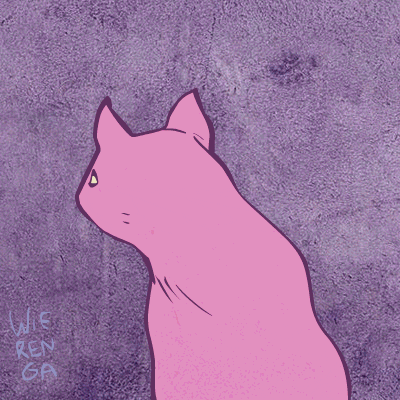 Grinning cat turning invisible and demented.