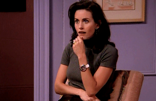 Monica gasping.
