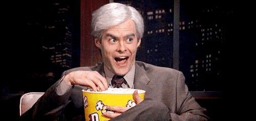 Bill Hader eating popcorn meme