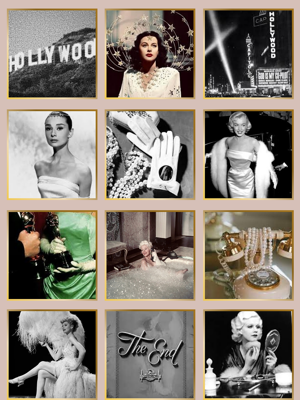 Old Hollywood mood board.