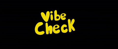 Graphic design that says "vibe check" by KagDesignCo