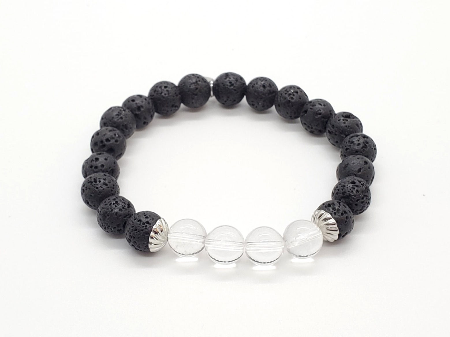 Clear Quartz & Lava Rock