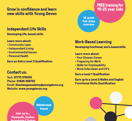 Skills courses starting soon with Young Devon