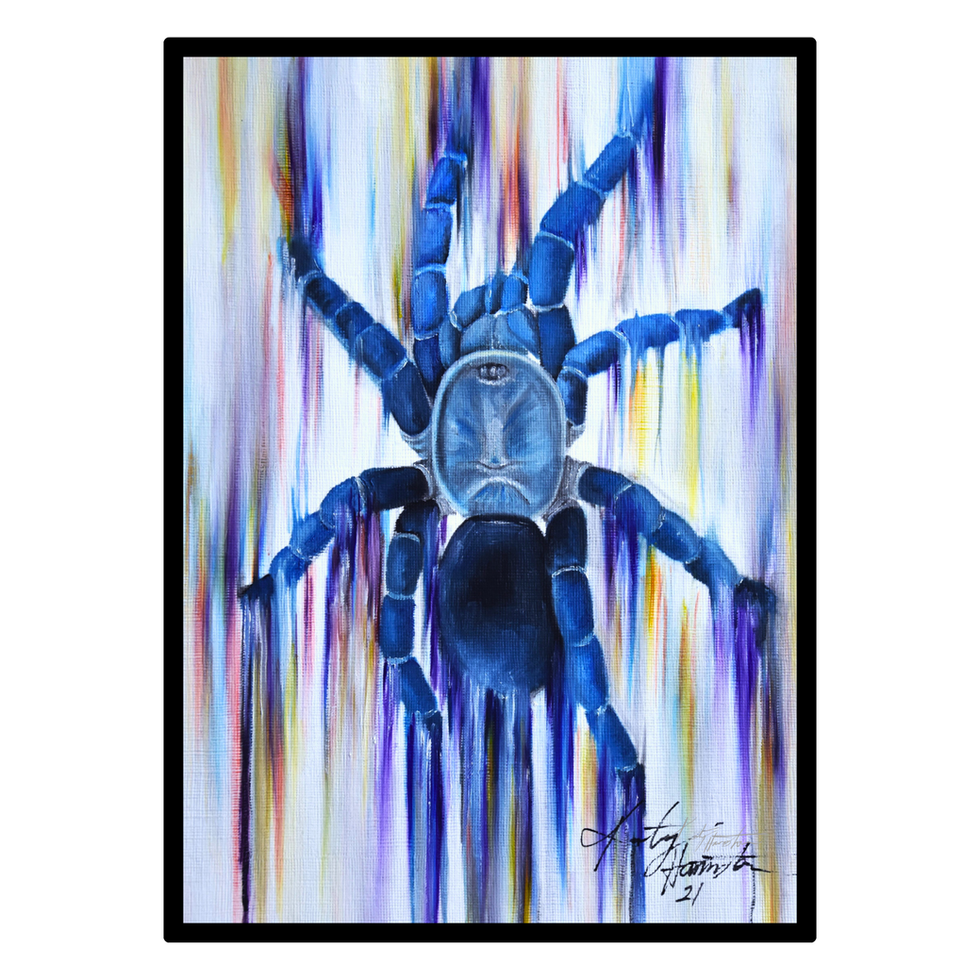 Tarantula Painting. Spider Painting. Cobalt Blue Tarantula. Tarantula Artwork. Spider Art. Tarantula Original Painting.