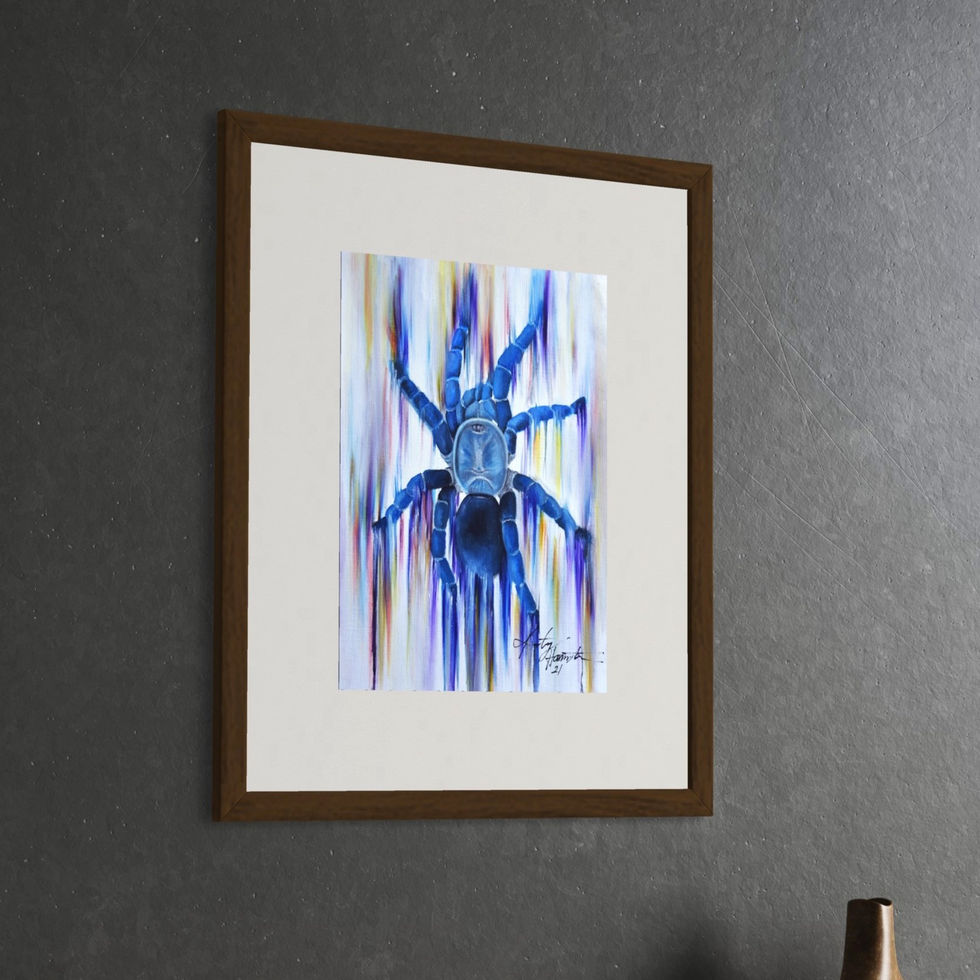 Tarantula Painting. Spider Painting. Cobalt Blue Tarantula. Tarantula Artwork. Spider Art. Tarantula Original Painting.