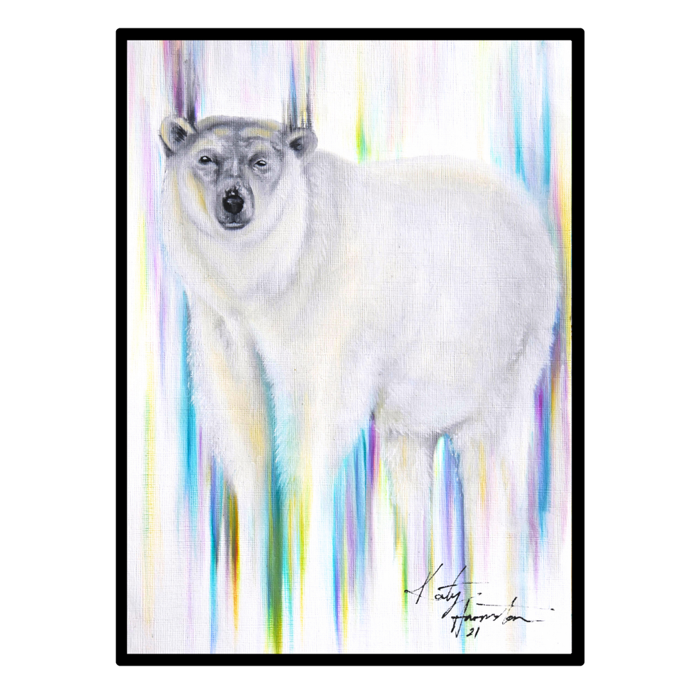 polar bear painting. artic painting. ice cap painting. polar bear artwork. polar bear original painting. bear painting.