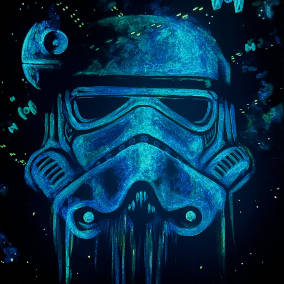 Storm Trooper painting, Storm Trooper glow in the dark, Storm Trooper gift, Storm Trooper collectables, star wars art