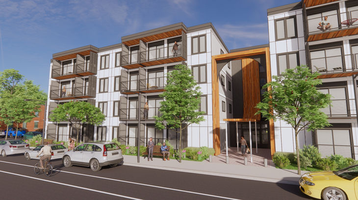 Multifamily Shipping Container Apartment Complex Render 1