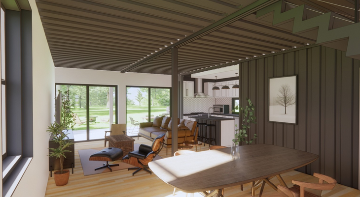 Eco Friendly Shipping Container Home Render