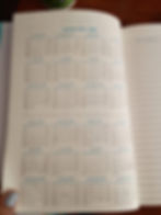 Calendar page of diary
