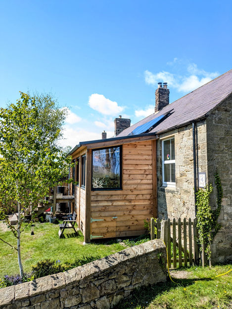 Northumberland amble alnmouth timber  wood garage residential architect rustic new build cabin warkworth hipsburn shilbottle