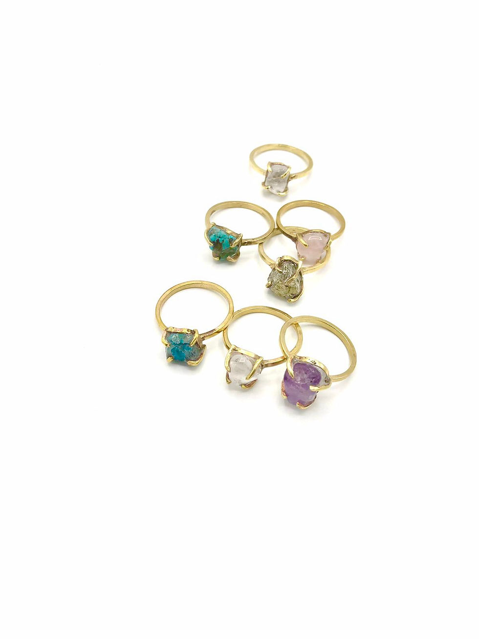 Miniature : Bague en bronze avec incrustation d'un pierre semi précieuse vue du dessus