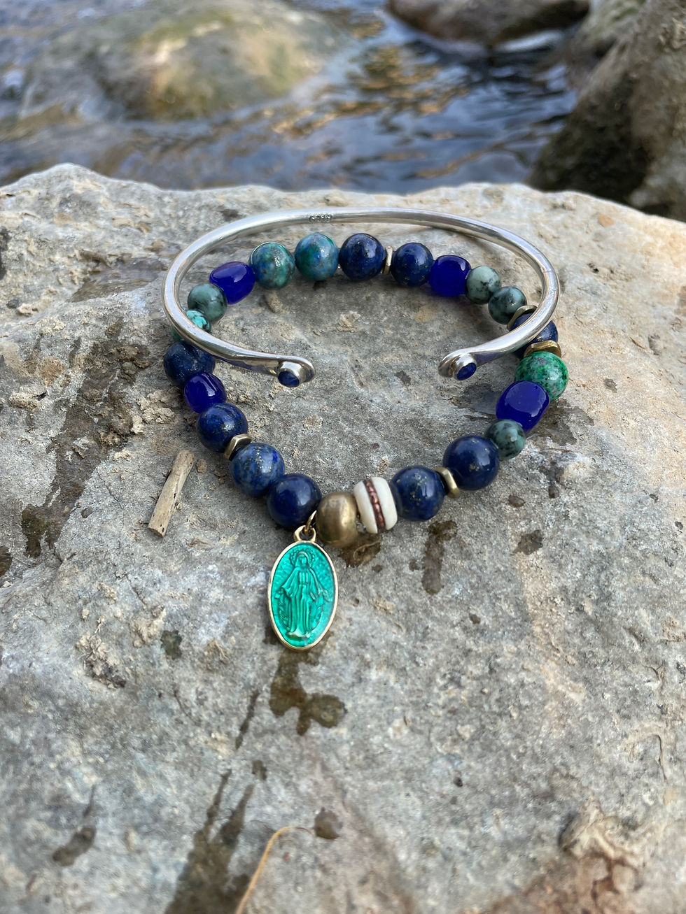 Miniature : Bracelet S Lapiz Lazuli Azurite malachite