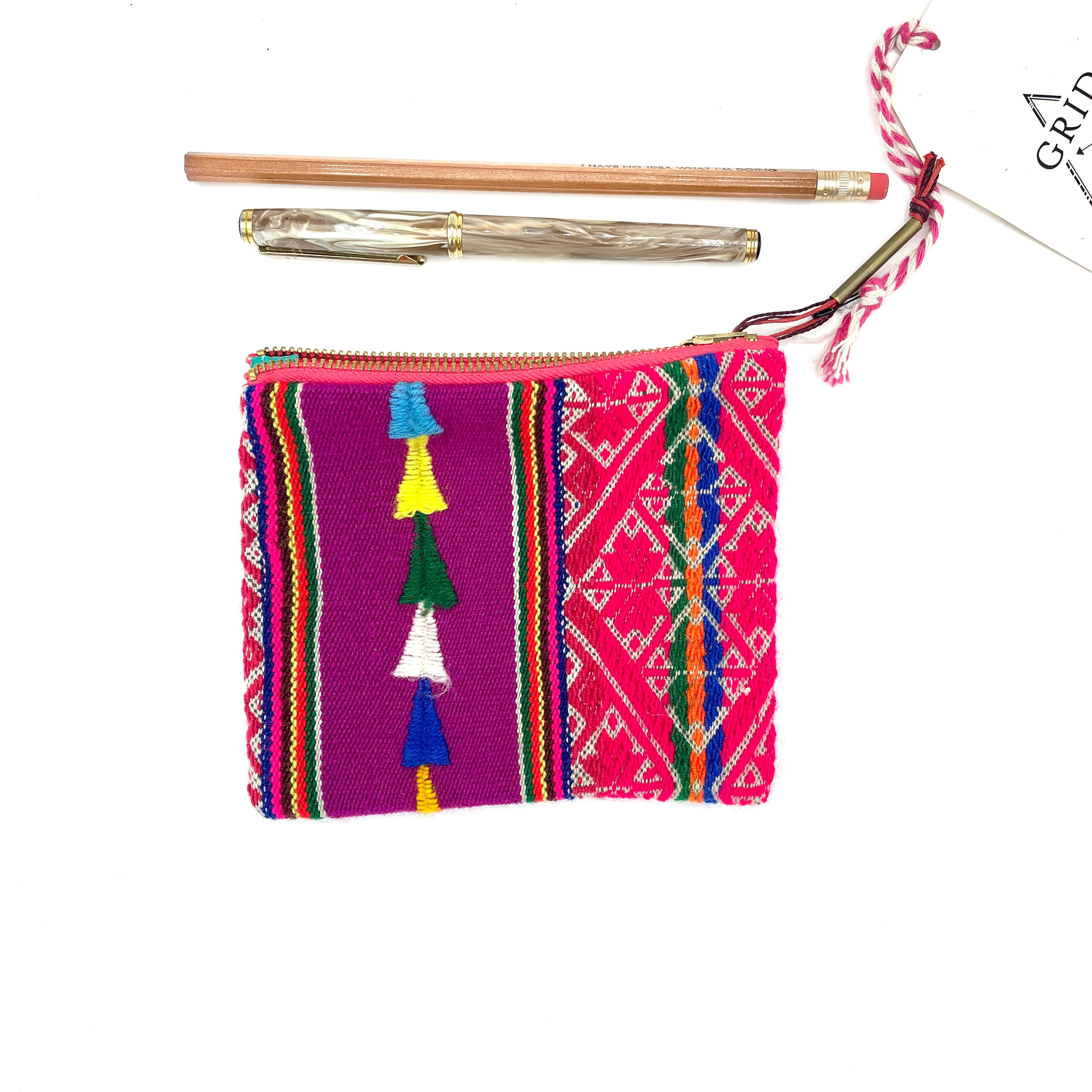 Petite Pochette Tissage et Cuir