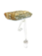 Pendentif Quartz brut serti argent sur chaîne argent