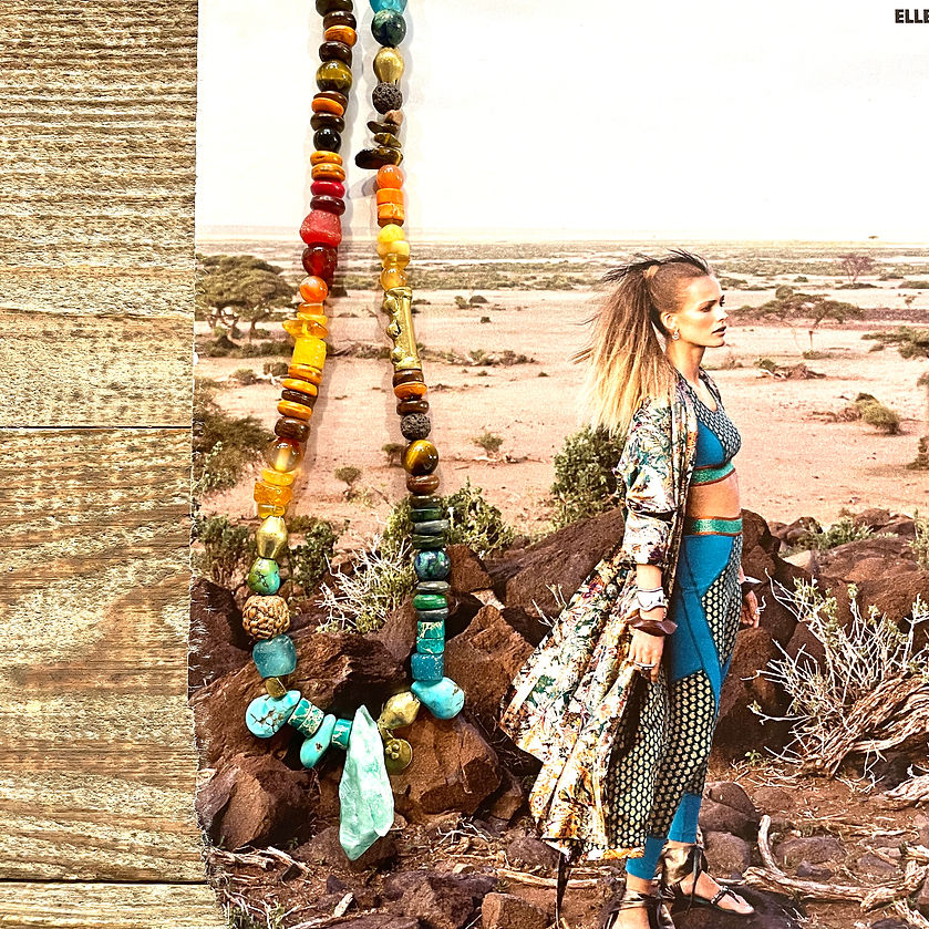 collier quartz et turquoises