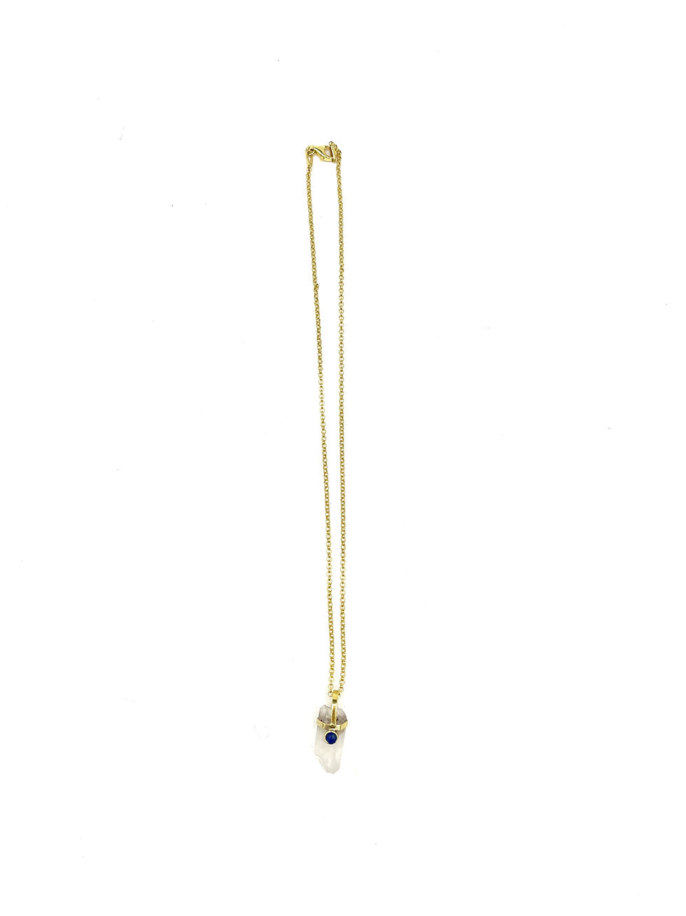 Miniature : Petit Quartz brut serti bronze Estelar sur chaîne plaquée or