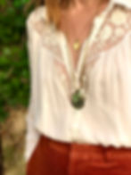 Talisman médaille protectrice fluorite, labradorite et oeil