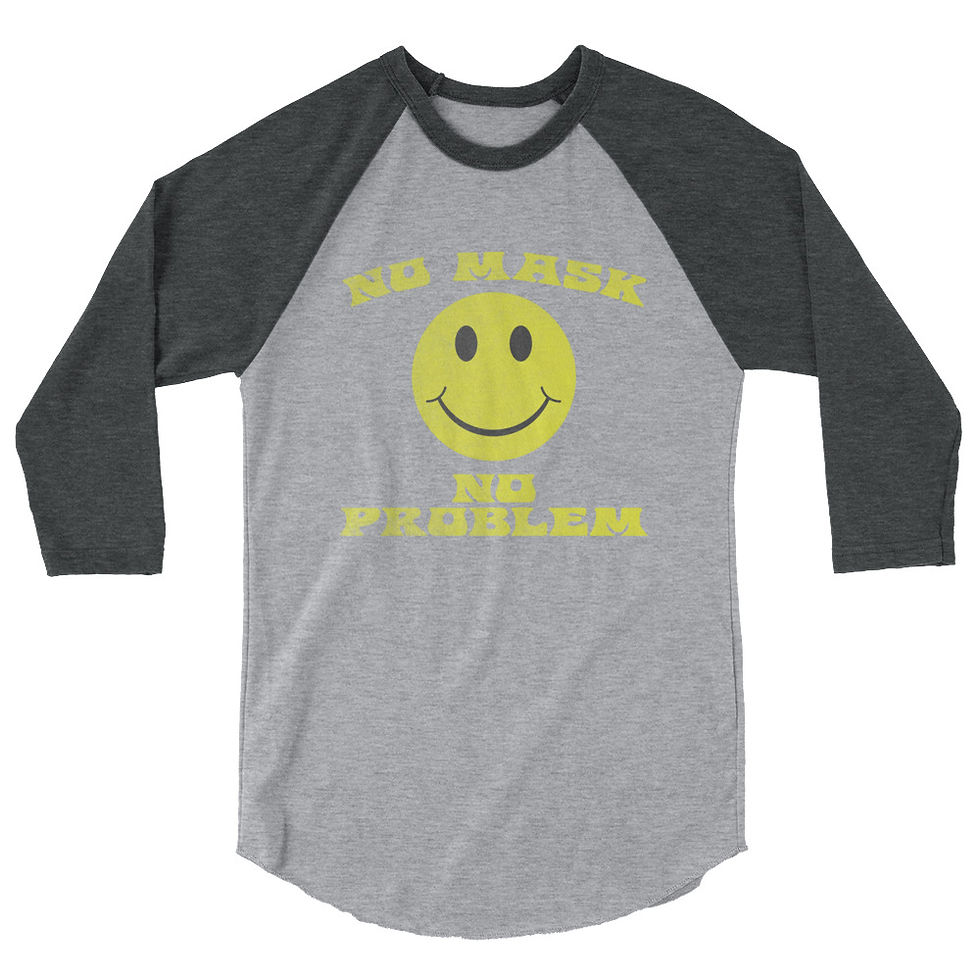 Thumbnail: No Mask No Problem 3/4 Sleeve Baseball Shirt