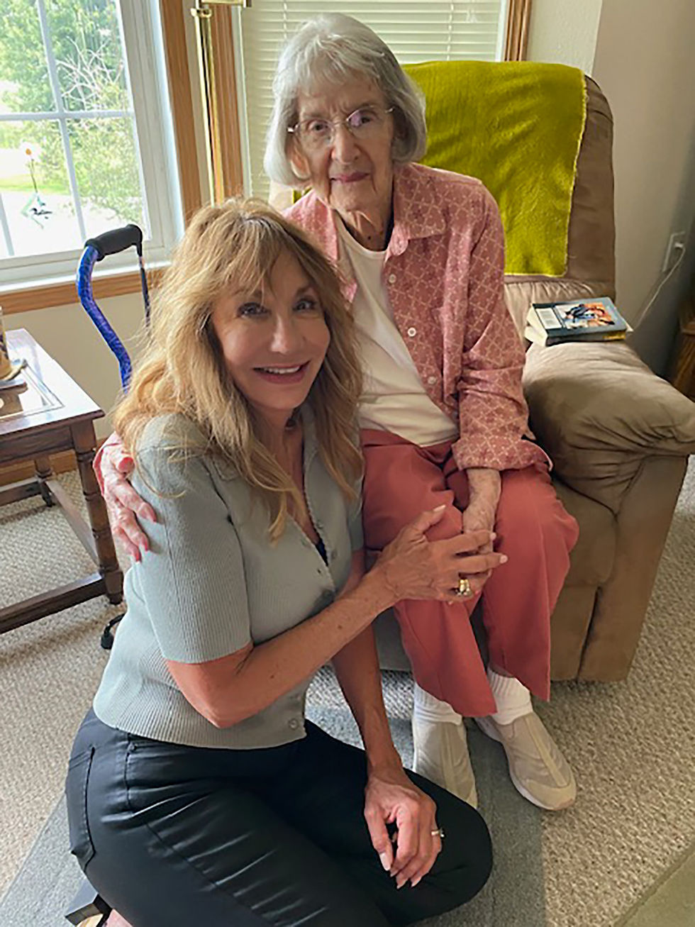 Joni Neal with tenant, Delores Larson, age 96, in Delores’ apartment. Contributed photo
