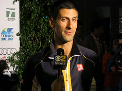 Djokovic at the mic
