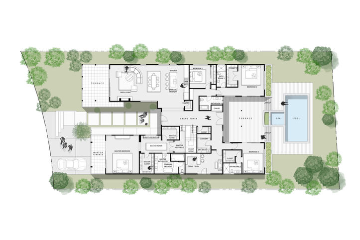 plan illustration site floor architectural outsourcing 