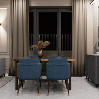 Classical living dining kitchen interior design moulding