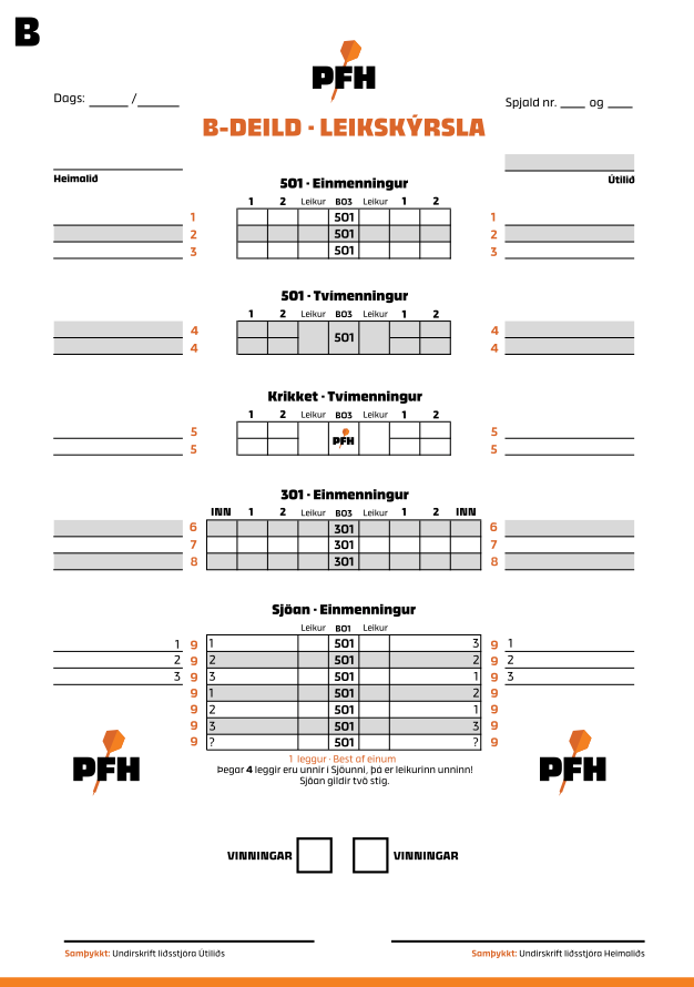 Leikskýrsla - B-deild