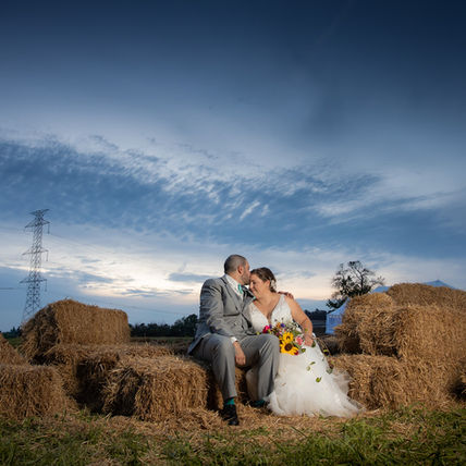 Real life wedding photo with Suits and Tuxedos by Collins Clothiers