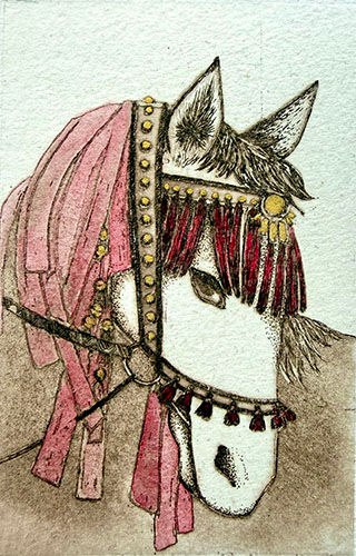 SOMA,Yuko [Horse for dedication '25] copperplate, hand-colored