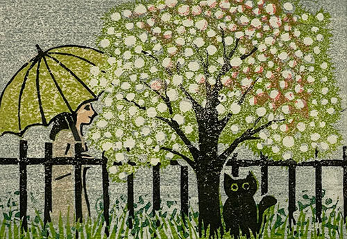 HATTORI,Makiko [usual way spring] woodblock