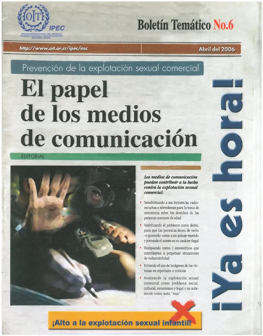 Explotación sexual de menores de edad y medios de comunicación: desafío que no acaba