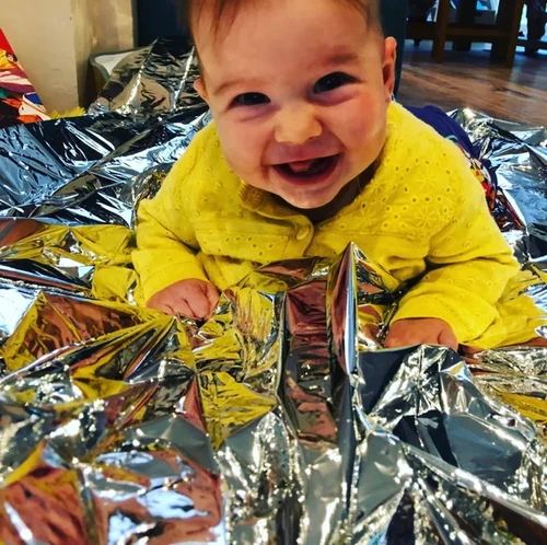 Sensory Foil Blanket Two Peas in a Pod