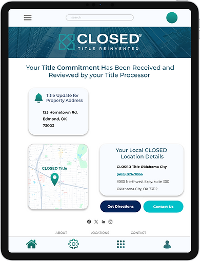 Closed title tablet with contract