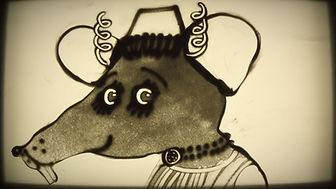 zandtekening van Gerrie Hondius