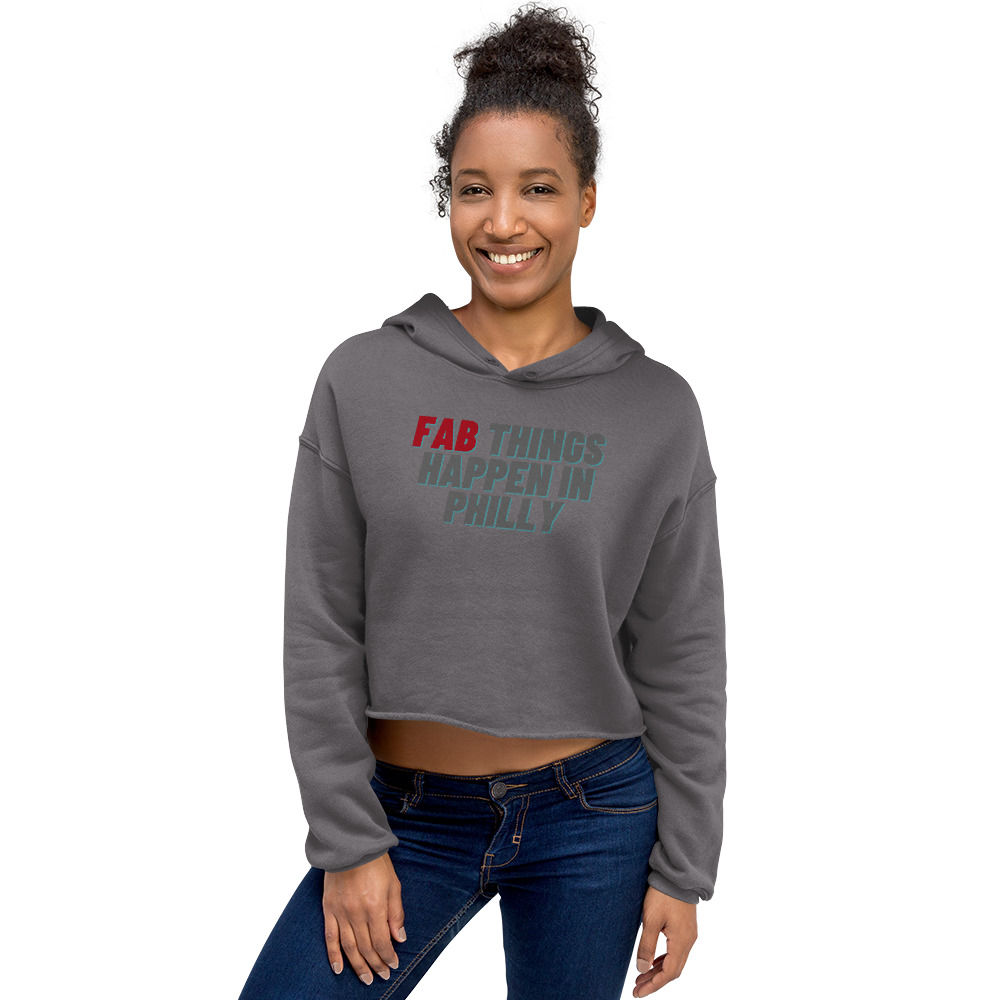Red Fab Things Happen in Philly Women's Cropped Hoodie