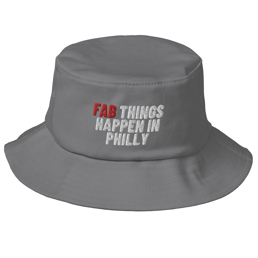 Red Fab Things Happen in Philly Old School Bucket Hat