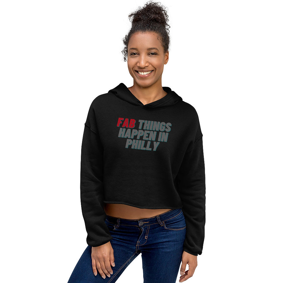 Thumbnail: Red Fab Things Happen in Philly Women's Cropped Hoodie