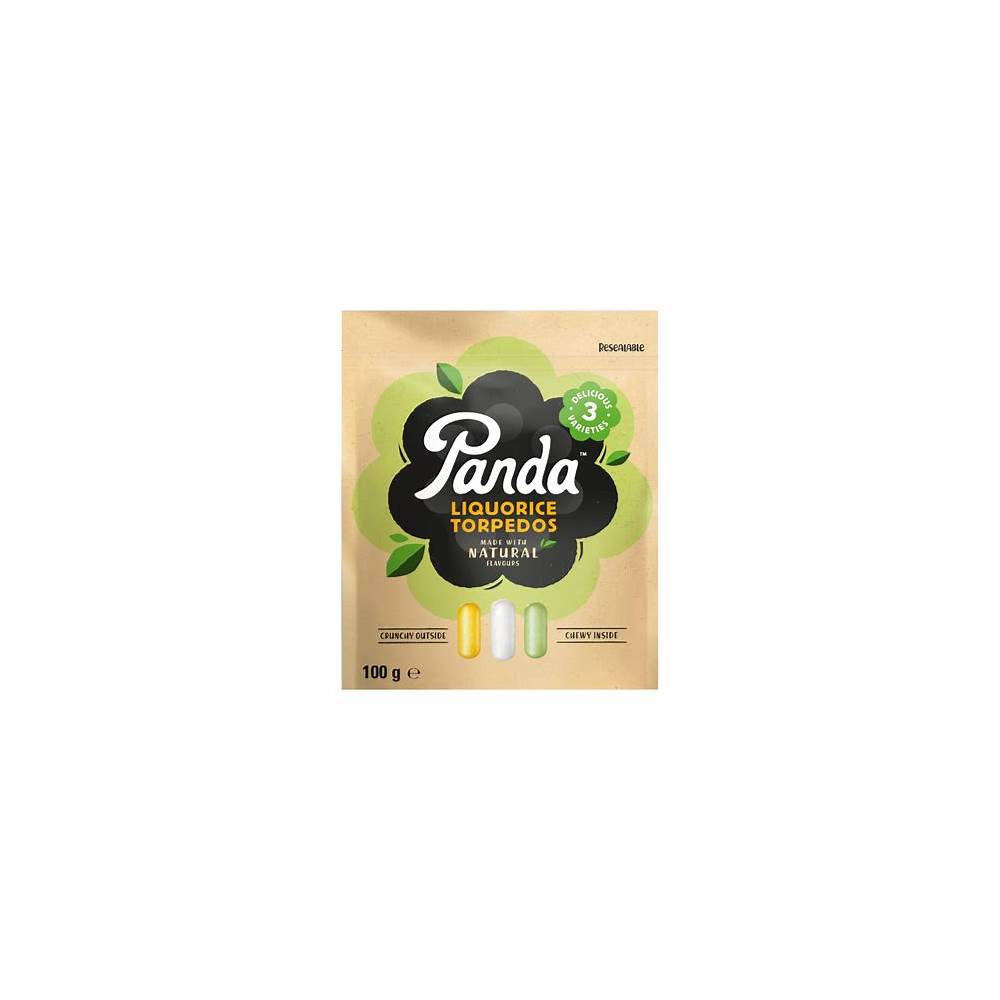 Panda 18 X Natural Liquorice Torpedos - 100g