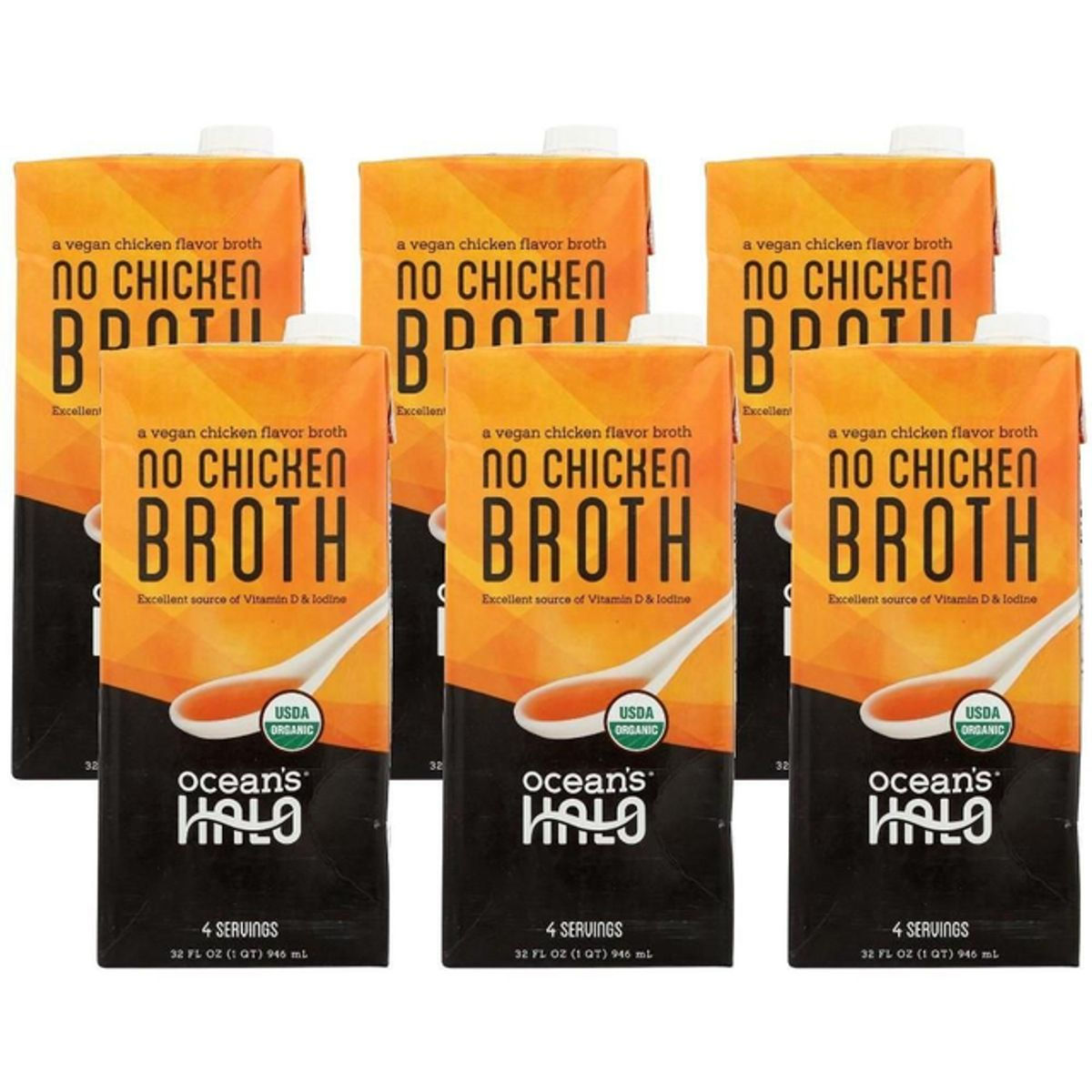 Ocean's Halo Organic And Plant-Based No Chicken Broth, 32 Fl Oz