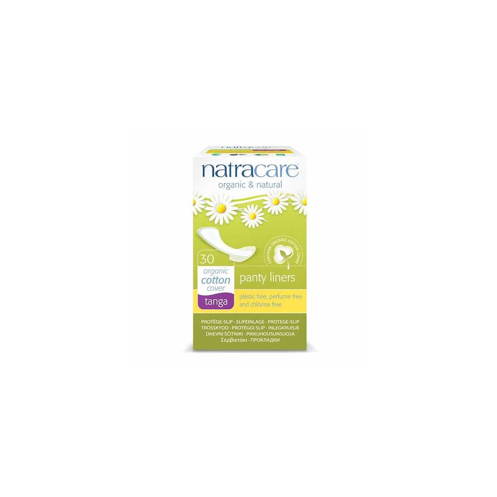Natracare Natural Organic Cotton Cover Tanga Panty Liners, 30 Pads